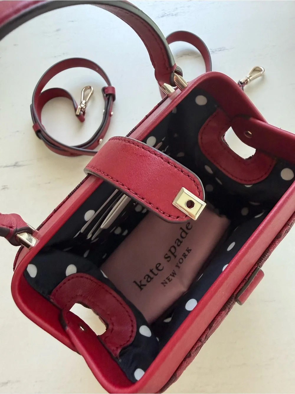 Kate Spade Remedy Spade Flower Small Top Handle Bag Red NWT